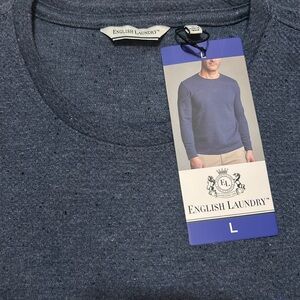 English Laundry Blue Long Sleeve Sweater Shirt size L, NWT